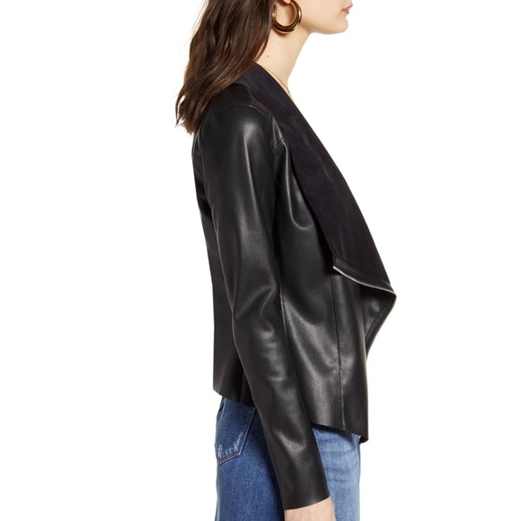 BLANK NYC | XS | NORDSTROM | Vegan Leather Drape Front Moto Jacket - Picture 3 of 13